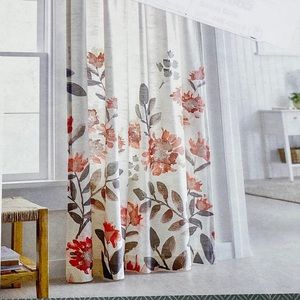 Threshold Pink Climbing Floral Curtain Pane;